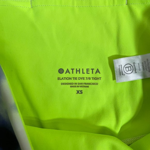 Athleta Elation Tie Dye 7/8 Tight Leggings Size XS Cobalt Blue Yellow - Picture 6 of 11
